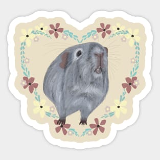 Guinea Pig floral heart Sticker